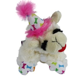 Multipet Pink Happy Birthday Mini Lamb Chop Dog Toy Small