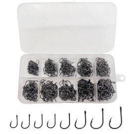 Castaic 500Pcs Fishing Hooks, Carbon Steel Hooks,Worm Hooks for Fishing Lovers (500 PCS)