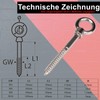 PRIOstahl Eye bolt with wood thread, eye bolt, eye bolt,