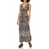 Angie Women's Blue Printed Maxi Dress, Large