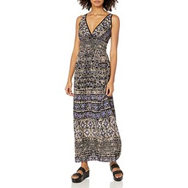 Angie Women's Blue Printed Maxi Dress, Large