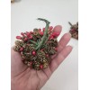 Unbranded Lot Pine Cones & Holly Berries Floral Wire Picks