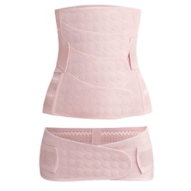 WANYIG 3-in-1 Postpartum Belt for Women, Breathable Pelvic Belt/Waist Belt/Belly Belt, Pregnancy Belt, Postpartum Belt, Postpartum Recovery Belt, Caesarean Section, Postnatal Belly Band (Pink, XL)