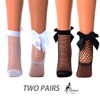 Miaband Fishnet Sheer Socks Bow Mesh Net Socks Elastic Hollow
