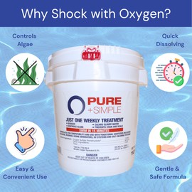 Pure + Simple | All-in-One Weekly Pool Treatment | Controls Algae & Clarifier for Swimming Pools with Copper-Based Formula | Ideal for Above Ground and Inground Use - 10 lbs