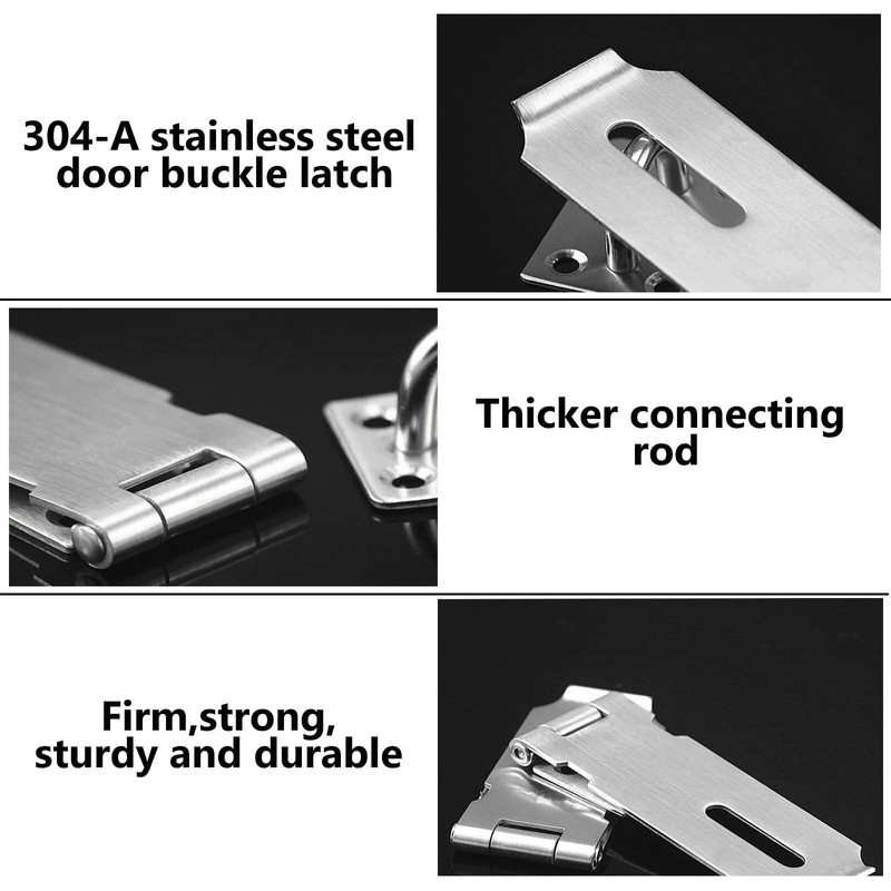 Tanbupu 2Pcs Door Locks Hasp Latch,5 Inch 304 Stainless Steel