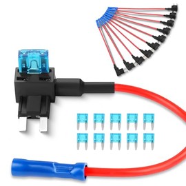 Nilight portafusibles portafusibles adaptador de llave Mini ATM APM fusible de cuchilla soporte - 10 Pack, 2 años de garantía