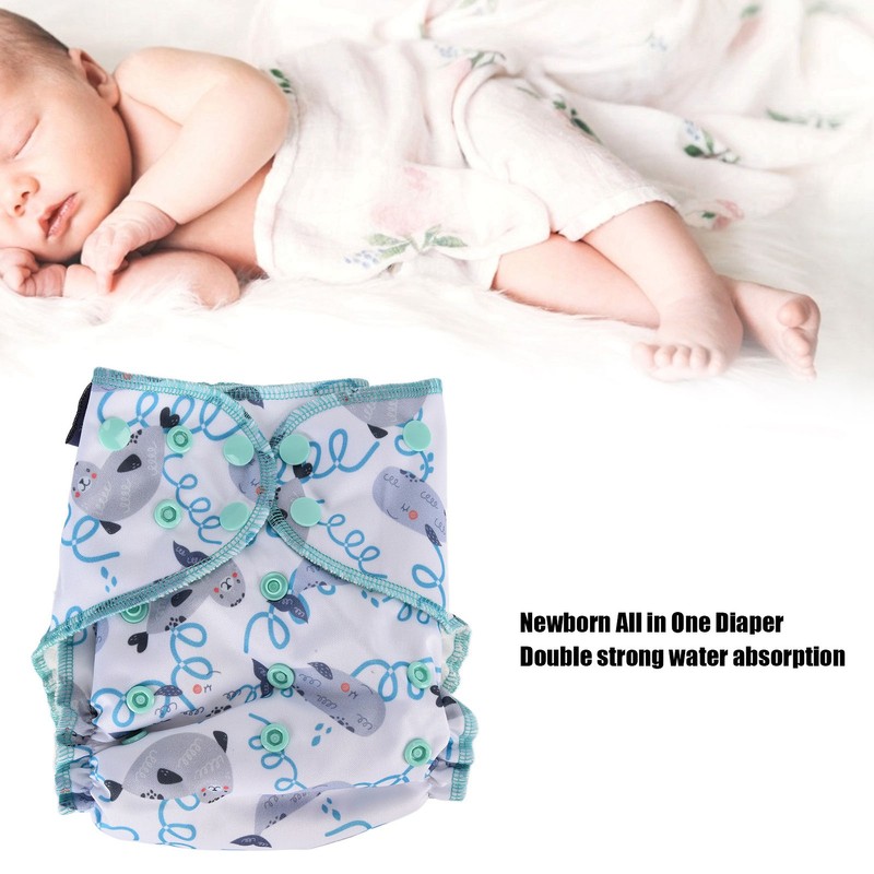 Newborn All in One Diaper Breathable Natural One Size Baby