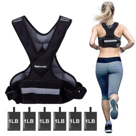 Stepfowarder Weighted Vest for Men and Women, X-style Weight Vest Adjustable 4 to 10lbs with Reflective Stripes, Upgrade Strength Training Vest Suitable for Running, Body Workout, Jogging, Walking