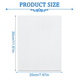AOEVUIR Plastic Canvas Sheets Plastic Cross Stitch Mesh Fabric Canvas Knotting Handmade Plastic Grid DIY Bag Accessories for Craft and Sewing Projects White 20 x 30 Pack of 3