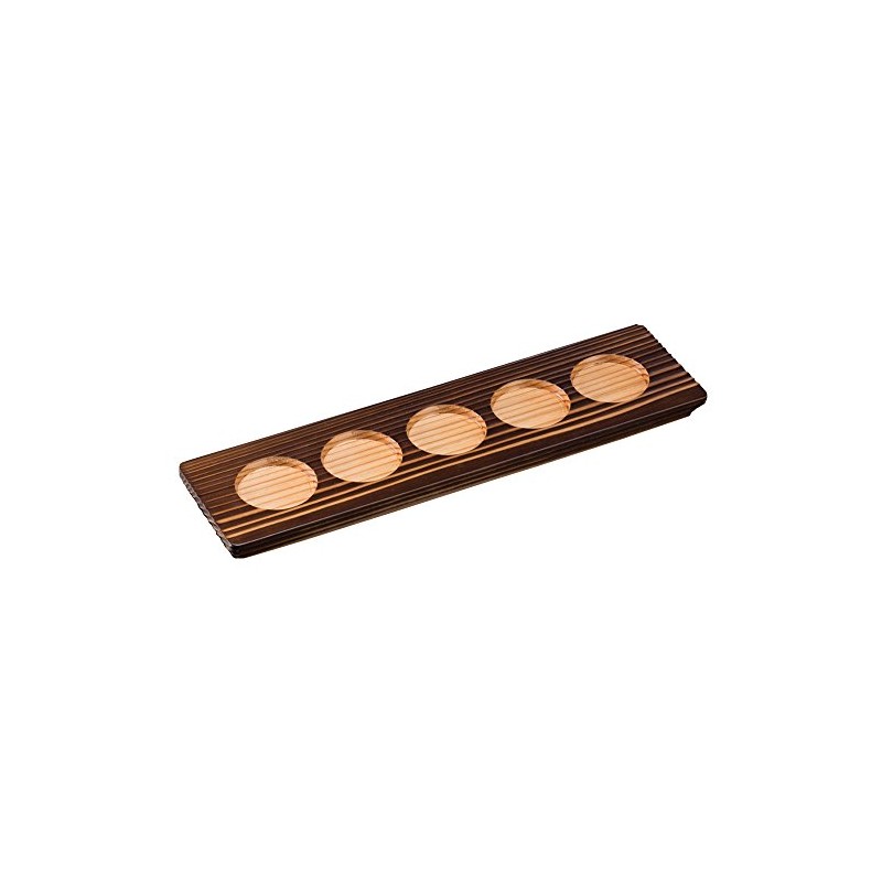 ヤマコー 徳利 利き酒トレイ 5穴 16255 焼杉 PKKA502