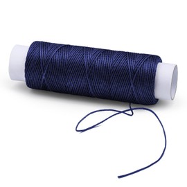 KAQRHFT 0.55 mm 54 Yards Leather Thread, Waxed Thread for Leather, Leather Thread for Sewing, Round Waxed Thread for Stitching, Bookbinding, Bracelet, Braiding (Blue)