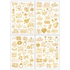 BIVYAX 4 Sheets Temporary Tattoos for Women, JGA Tattoos Gold