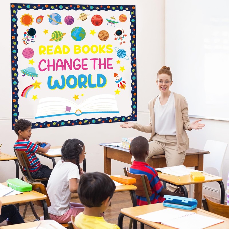 Outer Space Bulletin Board Set Read Books Change The World