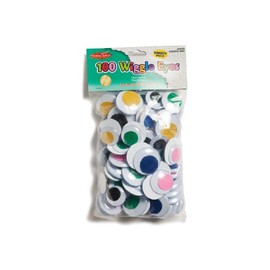 Creative Arts by Charles Leonard Wiggle Eyes, Assorted Shapes, Sizes and Colors, 100/Bag (64570)