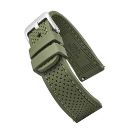 Alpine Sporty Silicone Watch Band | Waterproof Quick Release Rubber Watch Strap| Green Lightweight & Adjustable Silicone Watch Band Man |20mm Rubber Watch Strap Compatible with Regular & Smart Watches