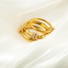 HOLINSE Gold Chunky Stackable Rings for Women Non Tarnish, 18K
