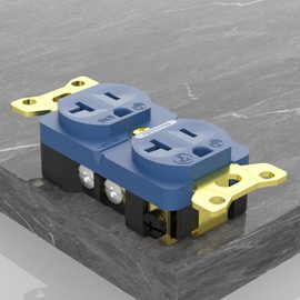 Monosaudio Audiophile Duplex Receptacle 20 Amp 125V Pure Copper Audio Wall Outlet an Audiophile Power Receptacle with Flame Retardant Shell for Home Stereo Sound Systems（24k Gold Plated ）