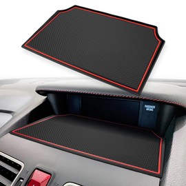 Auovo Dashboard Mats Compatible with Subaru Crosstrek Accessories 2012-2017 Forester 2014-2018 XV Impreza 2012-2016 Car Interior Silicone Dash Pad Liner Tray (Red Trim)
