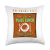 Vintage Retro Hawaiian Plate Lunch Sign Graphic Design Throw Pillow