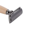 Men Shaving Razor with Wood Handle Portable Double Edge Razor