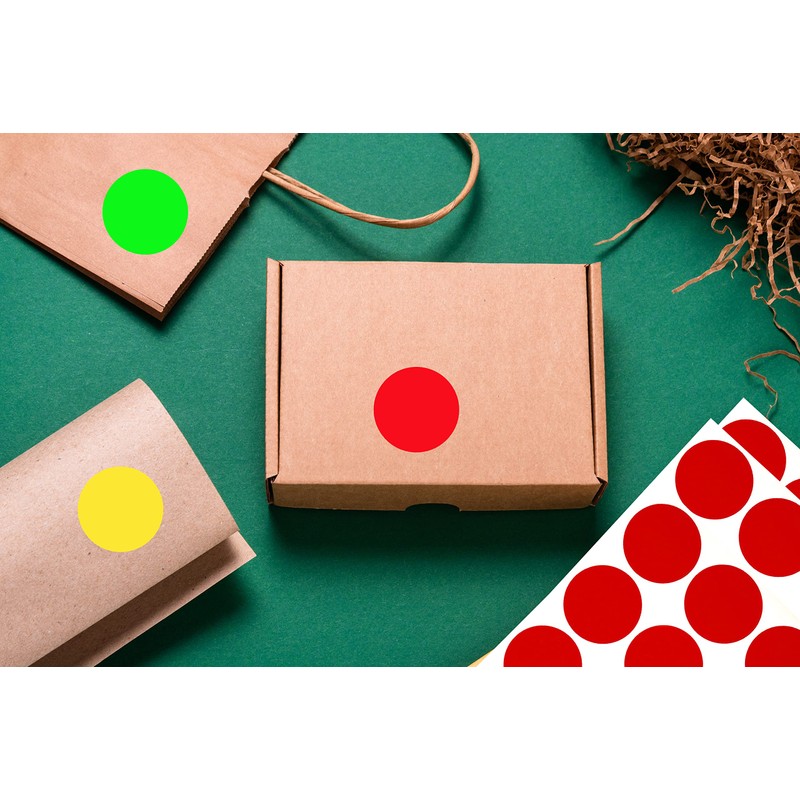 Royal Green Dot Stickers 8 Colours 1.5" Coloured Labels for