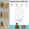 Brushed Gold 4 Pack HOMEDEC 2inch Brass Square Massage Shower