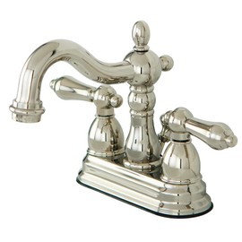 Kingston Brass KB1606AL Heritage 4-Inch Centerset Lavatory Faucet with Metal Lever Handle, Polished Nickel