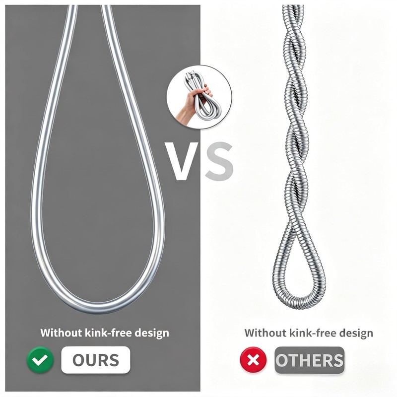 59” Ultra-Flex Shower Hose, Premium RV PVC Handheld Shower Head