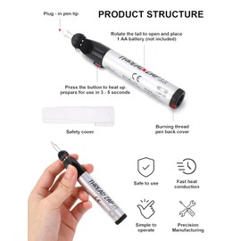 Hot Line Cutter,Thread Burning Tool Trims or Melts Frayed Ends Handheld Quick Melt Industrial Supplies for Finishing Bead Weaving, stringing Projects and Beading