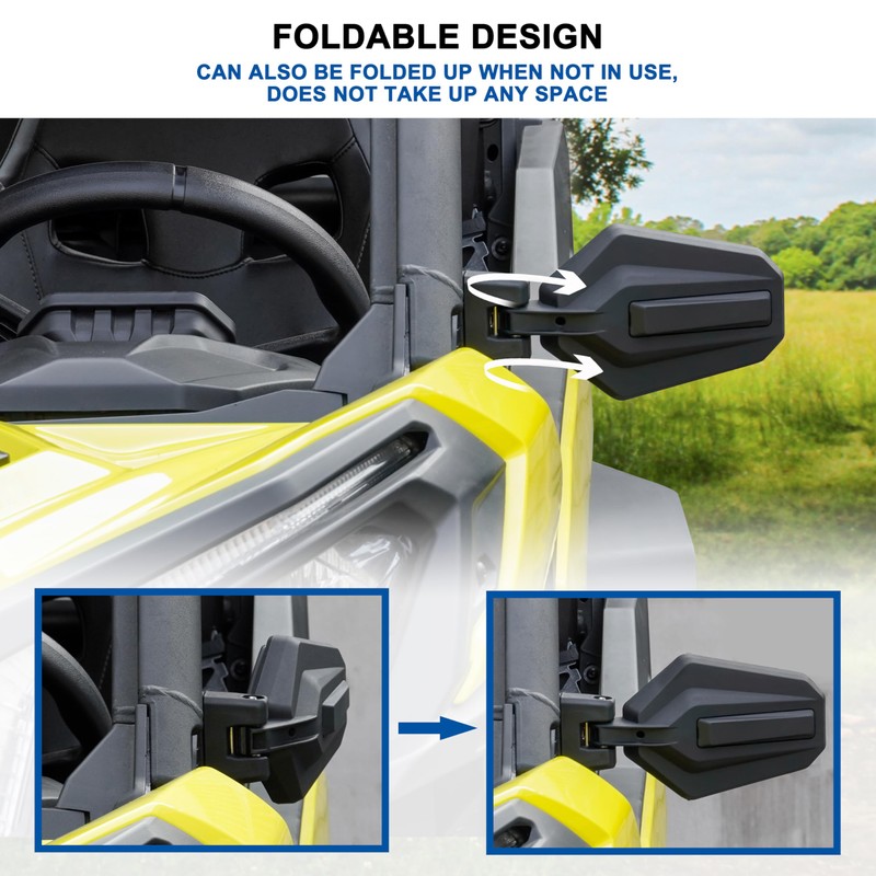 SAUTVS Rear View Side Mirrors for Can-Am Commander Trail 2018-2026