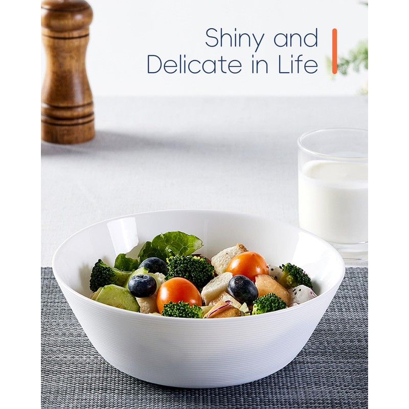 LaGlint 38 OZ Large Soup Bowl Set of 4, Opal