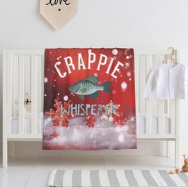 Crappie Whisperer Fishing 30x40 Inch Soft Blanket Cozy Stylish Safe for Baby in Comfort