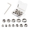 12-Piece Depth Stop for Drills, Stainless Steel Drill Depth Stop