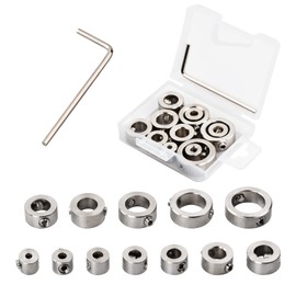 12-Piece Depth Stop for Drills, Stainless Steel Drill Depth Stop Set, 3-16 mm Depth Limiter Adjuster Ring with Hex Wrench, Depth Stop Collar Positioner for Woodworking