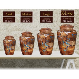 Keepsake Fractal Wood Burning Turn Wooden Urns for Human Ashes or Pet Ashes – Thunder Storm Design Cremation Urn | Threaded Lid Opening Urns for Ashes Adult Male/Female (Silver Blue Storm, Keepsake)