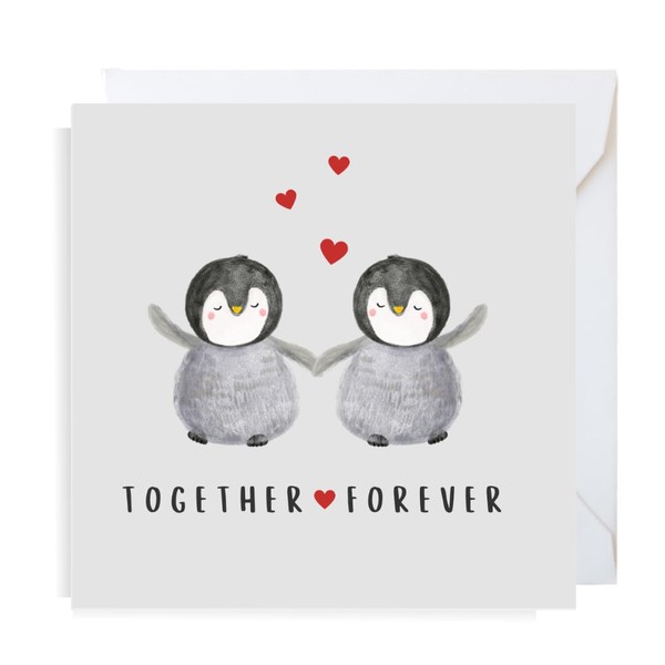 Second Ave Together Forever Penguin Square Card Partner Birthday Anniversary