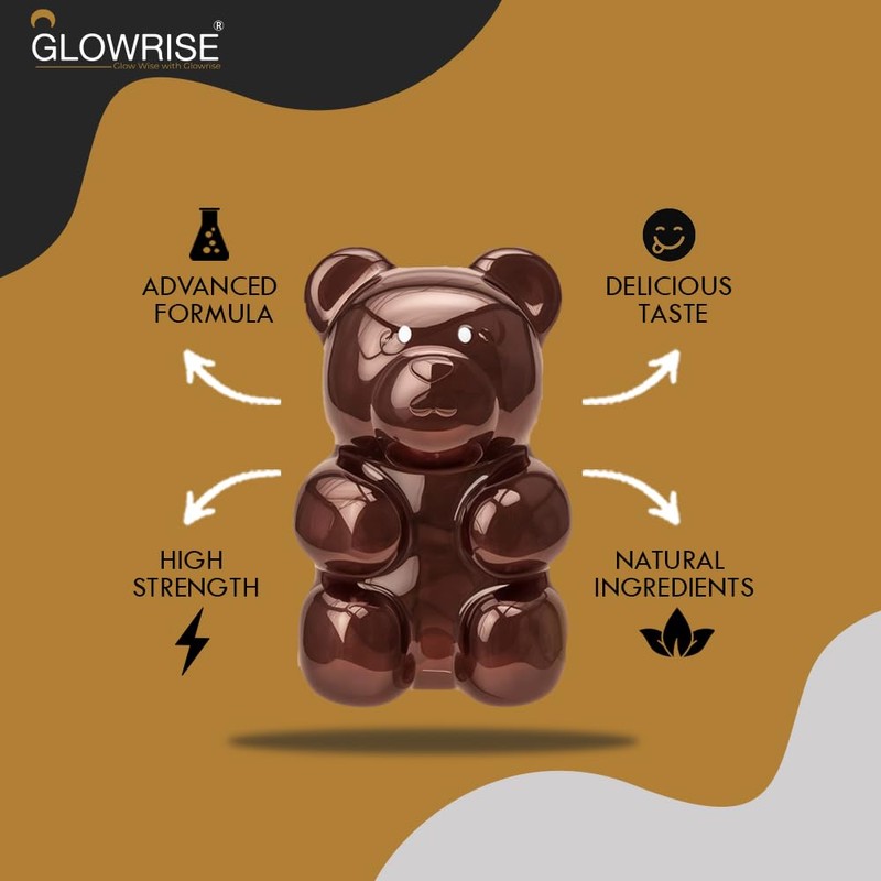 GLOWRISE Lions Mane Gummies 1000mg – Blueberry Flavor, Sugar-Free, Vegan
