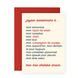 Central 23 Carte Anniversary Pour Mari - MON SEUL VÉRITABLE AMOUR - Cartes Anniversary for Women Petite Amie - Cadeau pour petit ami couple amoureux - Livré with autocollants - Par