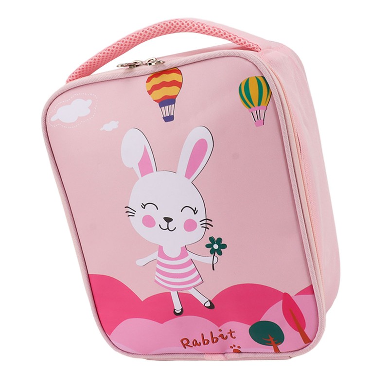Insulated Lunch Holder Rabbit Pattern Portable Lightweight Handheld Oxford Cloth