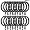 50 Pack Curtain Rings, 32mm Internal Diameter Black Metal Hanging