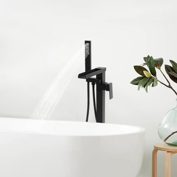 Unbranded Freestanding Bath Tap, Tap with Hand Shower, Black Bath