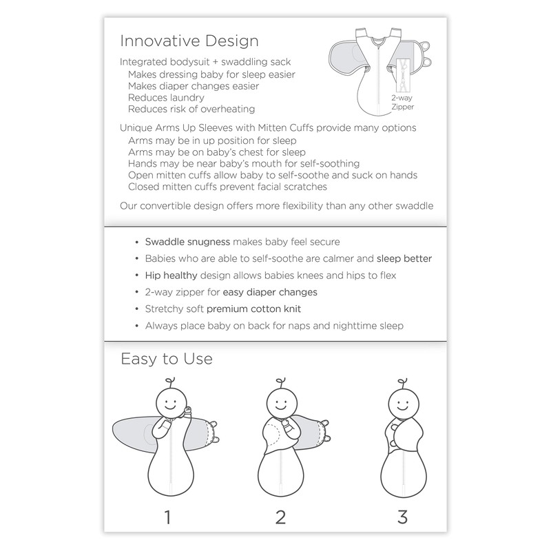 SwaddleDesigns Omni Swaddle Sack with Wrap & Arms Up Sleeves