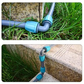 Lwuey Micro Drip System L Piece, OD 16 mm Pipe Connector, Installation Pipes, PP Fitting, 90 Degree Angle Clamp Connector, Drip Irrigation Hose, Plug, Elbow, Angle Connector, Coupling, Reusable