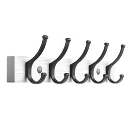 Optish Coat Rack Wall Mount, 15.7'' Wood Coat Hooks Wall Mount, Wall Coat Rack with 5 Hooks, Hat Rack Wall Hooks for Hanging Coat, Bag, Towel (1Pack, White)