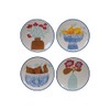 Creative Co-Op 12-Piece Stoneware Plate with Fruit/Flower Image, Multicolor