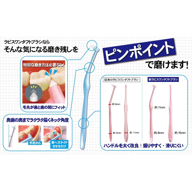 Lapis LA-001A7 Dental Compact Tuft Brush - Pearl, Regular, Assorted