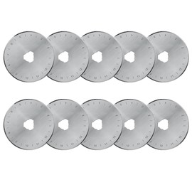 Vleant 45mm Fabric Cutter Wheel Rotary Cutter Blades- Pack of 10 SKS-7 Small Steel Replacement Blades - Scissors and Cutter Tool for Fabric and Crafts