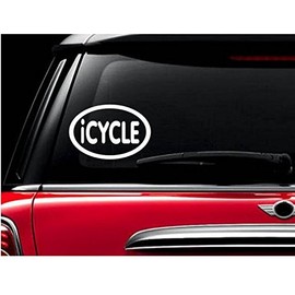 StickerLoaf Brand iCYCLE OVAL Decal Bicycle Cyclist Decals Sticker Cycling I Cycle Bike Road Trail MTB Mountain Racing Race century metric Touring trek specialized giant fuji cannondale