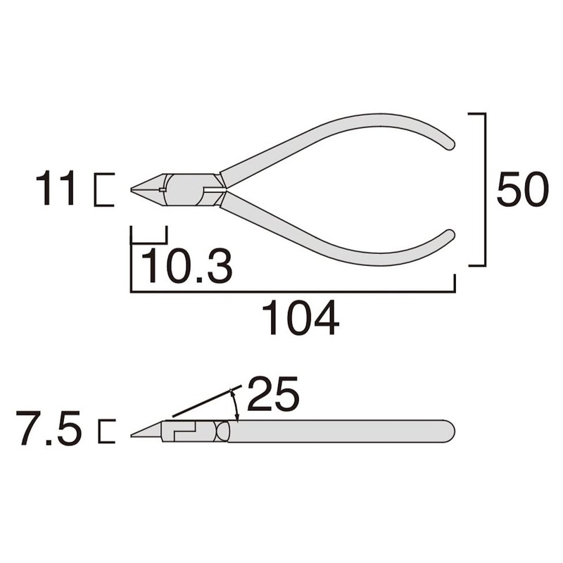 フジ矢 スモールニッパ 110mm 刃部鏡面仕上げ より線Ф2.0まで切断可能 MP4-110